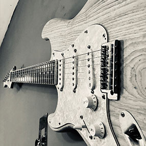Cutters Barbers Guitar on wall Cutters Barbers Guitar on wall
